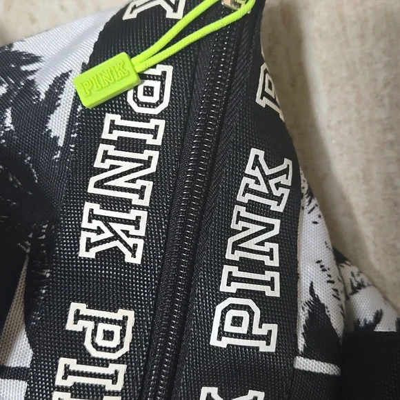 PINK Victoria's Secret Black/White Palm Tree Tote Bag - Picture 10 of 10